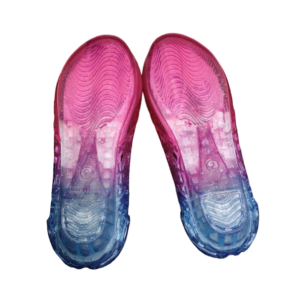 Frozen II Girl's Size 2 Pink Blue Snowflake Cutout Jelly Ballet Slipper … - Picture 7 of 13